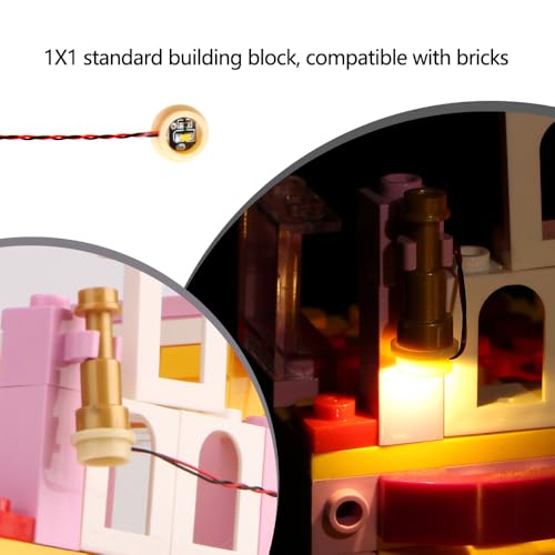 14PCS Building LED Lights 1X1 Circular Dot Compatible with LEGO（Warm ） - color: Warm Light
