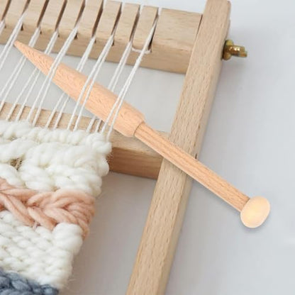 GORGECRAFT Wood Bobbin Stick Wooden Knitting Needles Single Head Weaving Loom Machines Tools Beech Shuttle Crochet Hook for DIY Wool Sweater Tapestry Rug Scarf Making Crafts Supplies