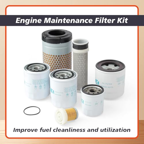 Maintenance Filter Kit Compatible with Kubota RTV-X900 HST Vehicle Tractors Outer Inner Parts Hydraulic Oil Suction Fuel Accessories Replace 1G319-11210 K7591-82360 HH150-32430 HHK70-14070
