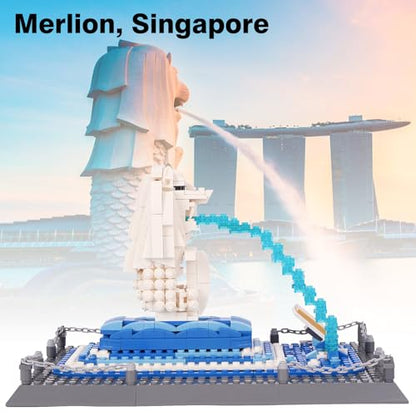 Oichy Merlion Building Blocks Set, 503 PCS Creative Toy Building Sets, World Famous Architecture Model Kits for Adults and Kids - color: Merlion