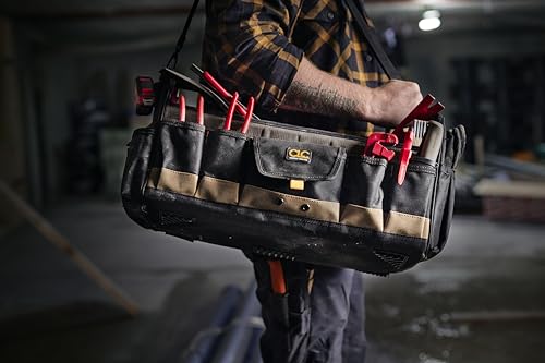 Custom Leathercraft WORK GEAR 1579 20 Inch, Open Top, Soft Sided Tool Box, 27 Pockets - style: 20-Inch Toolbox