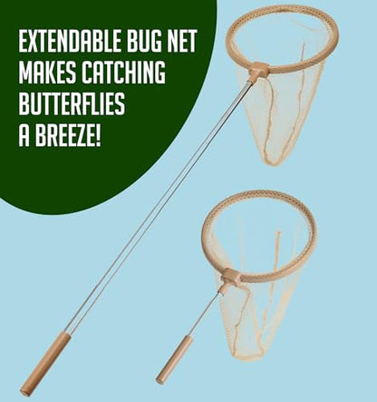 Montessori Mama Kids' Bug Catching Kit - Complete Insect Exploration Set with Habitat, Extendable Net, Magnifying Tools & Carry Strap - Educational Outdoor Adventure Gift