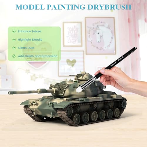 12pcs Miniature Paint Brushes Drybrush Set with Triangular Handles