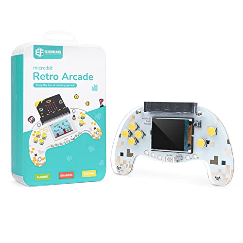 ELECFREAKS microbit Retro Makecode Arcade for STEM Education, Micro:bit Joystick Programming Learning Machine Supports Remote Control and Creat Games(Without Micro:bit) - size: 13.79cm x 8.13cm