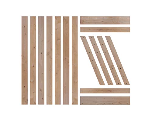 LUBANN 30 in. x 84 in. Rustic British-Brace Hardwood Barn Door Unfinished Knotty Alder Solid Wood Barn Door Slab - size: 30X84 British Brace