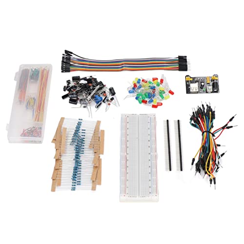 Electronics Component Kit, 400 Assorted Components with Power Module USB Cable, Assorted Electronics Kit, Complete for R3 Prototyping, for Students, Hobbyists, DIY Projects