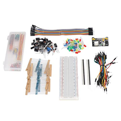 Electronics Component Kit, 400 Assorted Components with Power Module USB Cable, Assorted Electronics Kit, Complete for R3 Prototyping, for Students, Hobbyists, DIY Projects