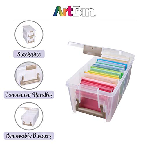 ArtBin Semi Satchel Craft Organizer with 3 Dividers, Clear - color: Gold