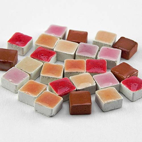 Arts and Crafts Mosaic Supplies for Beginners, 5000 Pieces Square 5mm 0.19 Inch Mix red, MXRG - color: mix red, MXRG