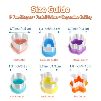 6 PCS Cake Pop Cutter Set, Pastel Cookie & Cakesicle Shaper Molds