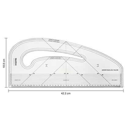 Liquidraw Pattern Maker Ruler, Clear Acrylic, 16.9 x 7.5in - style: Pattern Maker