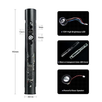DAMIENSABER Upgrade RGB3.0 16 Sound Fonts Inner Core DIY Light Saber Electronics Kit Soundboard Infinite Color Smooth Swing Control Build Your Own Light Saber Kit