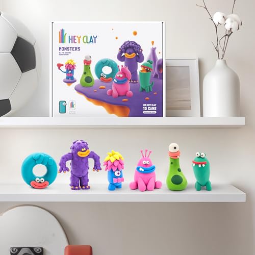 HEY CLAY Monsters Air Dry Clay for Kids Modeling Kit for Children Age 3+ - color: Monsters