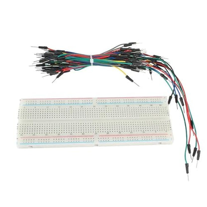 Solderless Breadboard 830 Tie Points - 65Pcs Flexible Breadboards Jumper Wires Kit for Arduino Prototyping Circuit DIY Electronic Project - color: 1pcs830TieBreadboard-JumperWire65pcs