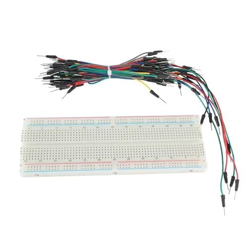 Solderless Breadboard 830 Tie Points - 65Pcs Flexible Breadboards Jumper Wires Kit for Arduino Prototyping Circuit DIY Electronic Project - color: 1pcs830TieBreadboard-JumperWire65pcs