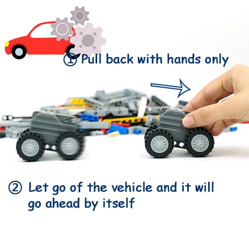 544pcs Technical Parts Bricks, Beams Engine Pullback Motor Kit - color: 544pcs With Motors
