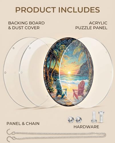 Acrylic Jigsaw Puzzle Suncatcher - Beach Sunset - color: Beach Sunset, size: M-8.2in*8.2in