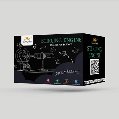 Sunnytech Hot Air Stirling Engine Motor Model Educational Toy Electricity Generator Colorful LED (SC001) - style: SC001
