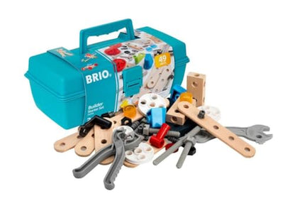 BRIO Builder Starter Set 34586 - Comprehensive 49 Piece STEM Building Set - Enhanced with Wood and Plastic Pieces - Ideal Learning Toy for Kids Aged 3 and Up - MESH Accredited - style: Starter Set