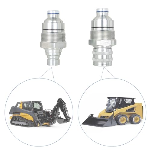7246802 7246799 Hydraulic Coupler Kit, Male and Female Flat Face Quick Connect Set with 48mm Thread for Bobcat Skid Steer Loaders