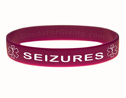 Seizures ID Bracelet Wristbands - color: 5 Pack, size: 7 Inches - Youth