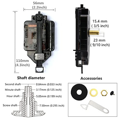 Youngtown Pendulum Clock Movement Replacement Kit with Pendulum 9/10" Shaft - size: 9/10 inch total shaft length