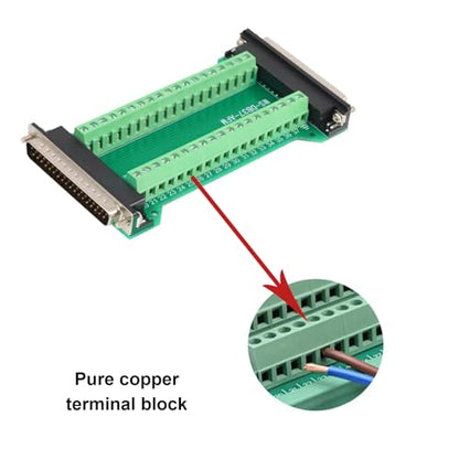 2Pcs RS232 DB37 Serial Male to Female Terminal Breakout Board - style: DB37