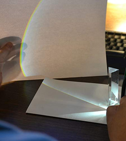 Eisco Labs 3 Piece Acrylic Prism Set - Ultra Durable and Lightweight - 1, 2, and 4 Inch Lengths - Designed for Teaching Physics and Refracted Light - Create Spectrums, Create Rainbows for Photography
