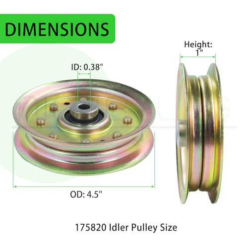 2 Pack 175820 Idler Pulley for Husqvarna 48" Z4824 Z4822 Decks - color: A17 2x532175820