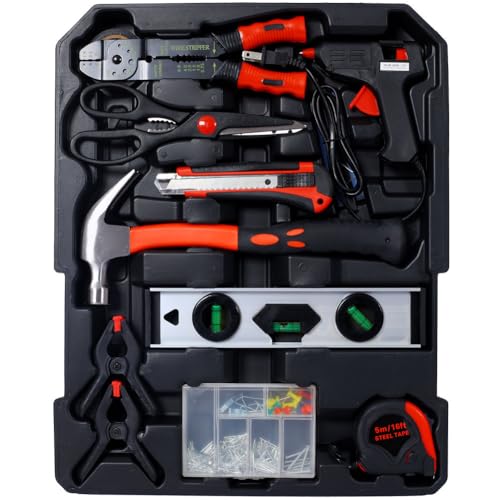 969-Piece Professional Home Repair Tool Kit with Rolling Aluminum Toolbox, 4 Drawers, Wrenches, Sockets, Screwdrivers & More – Complete Tool Set for Home, Garage, DIY, Handyman,Silver - color: Silver