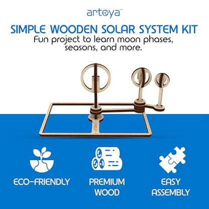 Artoya Pocket Tellurion – Solar System Kit for School Project, Orbiting Sun-Earth-Moon Model, Solar System Project Kit, STEM Space Science Model & Planet Models, Outer Space Toys for Fun Learning