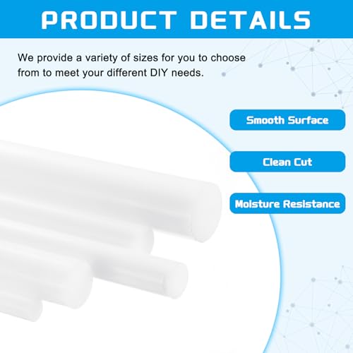 MECCANIXITY ABS Plastic Rod Round Solid Bar 25 mm x 300mm White for DIY Model Material, Architectural Model Making, DIY Sand Table, Pack of 2 - color: White, size: 25 mm x 300mm
