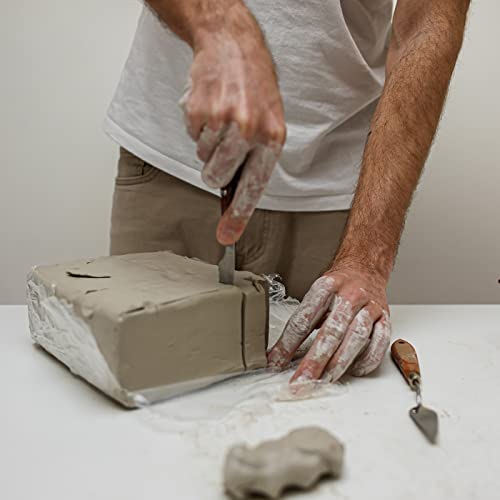 ReArt Natural Air-Dry Clay, Pottery Clay10LBs with 40 Pcs Pottery Tools Clay Sculpting Tool Set, All-Purpose Modeling Clay (White) - color: White