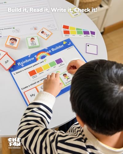 CHEFAN Sentence Building for Kids, Classroom Manipulatives, Speech Therapy - color: Color-coded Grammar Sentence Building
