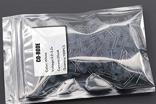 100pcs Ultra Bright 5mm LED Light Emitting Diode Diffused White - color: 5mm White 100pcs