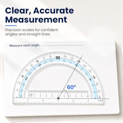 Sooez Lockable Compass and Protractor Set, Metal Compass Drawing Tool - color: Pink