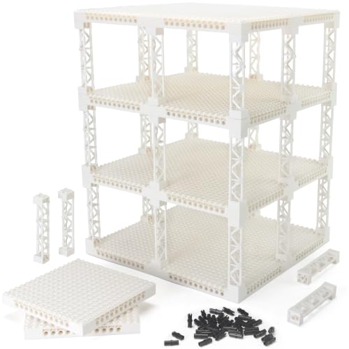 18pcs Plates 16x16 with Support Girder Brick Set Multi-Layer Parking Garage - color: White, size: 18 PCS