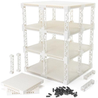 18pcs Plates 16x16 with Support Girder Brick Set Multi-Layer Parking Garage - color: White, size: 18 PCS