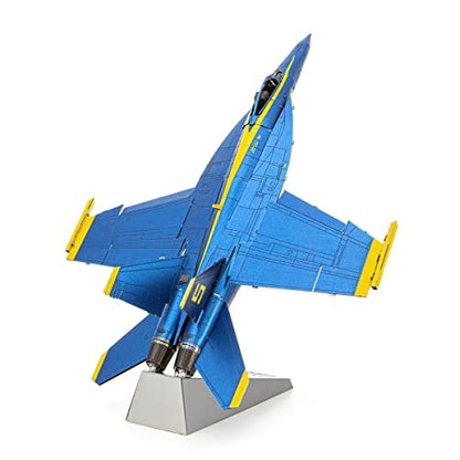 Metal Earth Fascinations Premium Series Blue Angels F/A-18 Super Hornet 3D Metal Model Kit Bundle with Tweezers