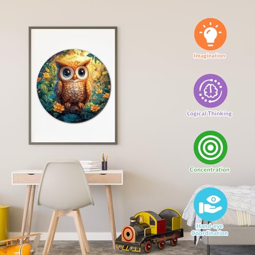 Animal Wooden Puzzles for Kids Ages 6-8 - Cute Owl - color: Cute Owl