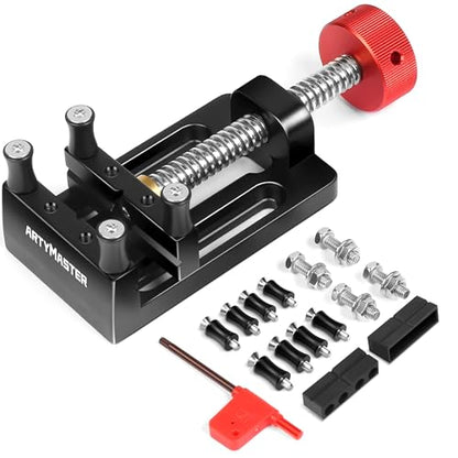 ArtyMaster Mini Drill Press Vise with Rubber Soft Jaws, 0-2.48" Clamping Range Mini Vice Clamp for Crafts, Jewelry Making, Modeling and Repairs, Precision Aluminum Small Vise for Small Projects - style: Mini Vise