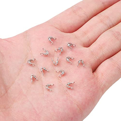BEADIA Platinum Plated End Caps Non Tarnish 3x6mm 200pcs for Jewelry Making Findings - color: End Caps Platinum, size: 3x6mm