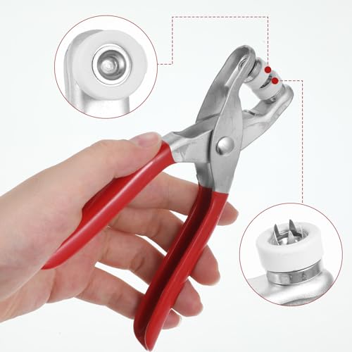 Metal Snap Fastener Pliers Press Tool Kit with 100PCS Snap Buttons, Snaps Fastener Plier Tool for DIY Fabric Sewing, Leather Craft & Clothing Repair