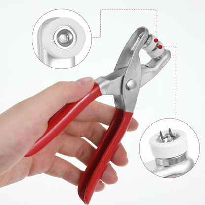Metal Snap Fastener Pliers Press Tool Kit with 100PCS Snap Buttons, Snaps Fastener Plier Tool for DIY Fabric Sewing, Leather Craft & Clothing Repair