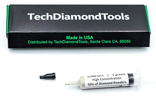 TechDiamondTools Diamond Polishing Compound Polishing Paste USA Made 2,000 Grit 4-8 Microns for Marble Glass Metal Rock Jewelry Resin Silver Chrome Gemstone with High Concentration of Diamond Powder - size: 2,000 grit/4 - 8 microns