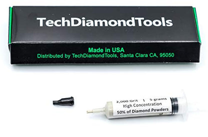 TechDiamondTools Diamond Polishing Compound Polishing Paste USA Made 2,000 Grit 4-8 Microns for Marble Glass Metal Rock Jewelry Resin Silver Chrome Gemstone with High Concentration of Diamond Powder - size: 2,000 grit/4 - 8 microns