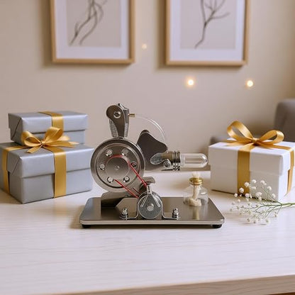 Sunnytech Hot Air Stirling Engine Motor Model Educational Toy Electricity Generator Colorful LED SC (SC005) - style: SC005