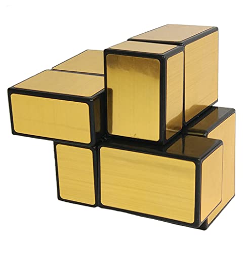 Mirror Speed Cube 2x2 Magic Cube Puzzle Gold - style: 2 level gold