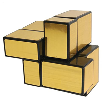 Mirror Speed Cube 2x2 Magic Cube Puzzle Gold - style: 2 level gold