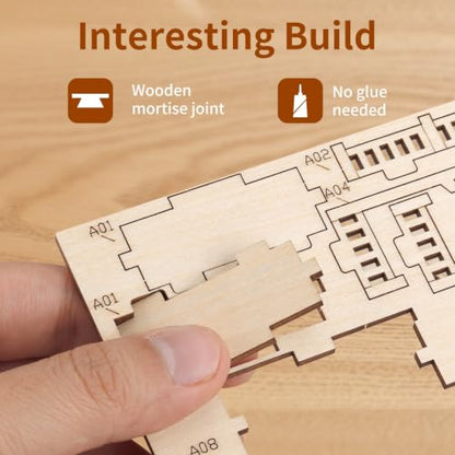 3D Wooden Puzzle House,DIY Beginner Villa Model Kit,3D Paintable Puzzle - color: Original Wood Color--one Layer